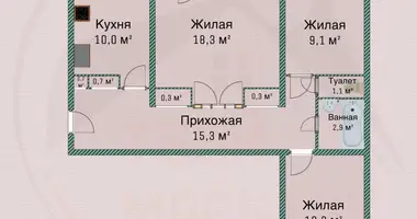 Mieszkanie 3 pokoi w Borysów, Białoruś