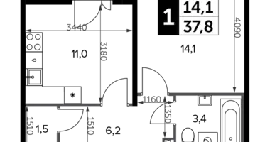 Квартира 1 комната в Ленинский городской округ, Россия