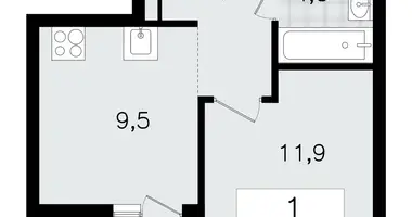 1 room apartment in Vsevolozhsk, Russia
