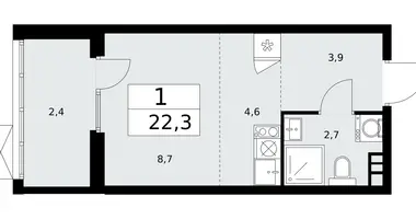 1 room apartment in Troitsk, Russia