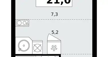 1 room apartment in Kommunarka, Russia