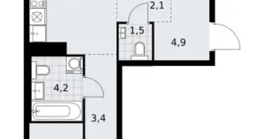 Apartamento 2 habitaciones en Kommunarka, Rusia