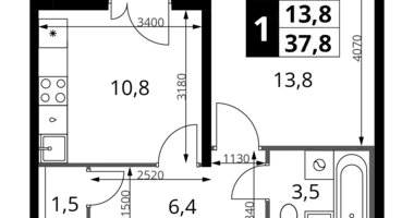 Wohnung 1 zimmer in Leninsky District, Russland