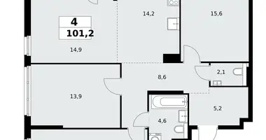 4 room apartment in Kommunarka, Russia