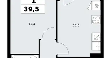 1 room apartment in Kommunarka, Russia