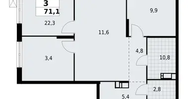 Appartement 3 chambres dans Krasnoye Selo, Russie
