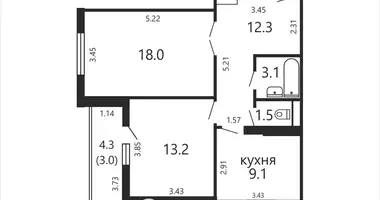 Mieszkanie 2 pokoi w Mińsk, Białoruś