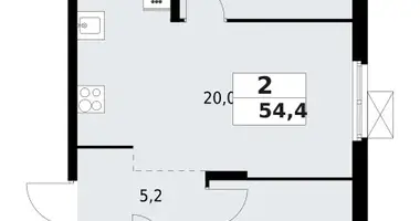 Apartamento 2 habitaciones en Vsevolozhsk, Rusia