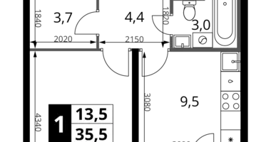 1 room apartment in Sapronovo, Russia