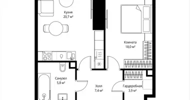 Квартира 1 комната в Москва, Россия