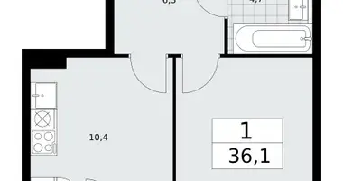 1 room apartment in Kommunarka, Russia