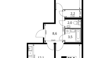 Appartement 2 chambres dans Leninsky District, Russie
