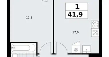 1 room apartment in Troitsk, Russia
