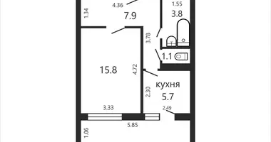 Apartamento 1 habitación en Minsk, Belarús