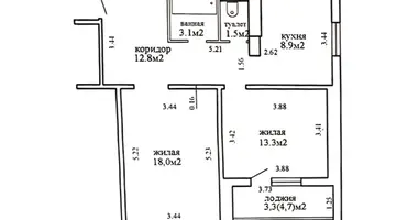 Wohnung 2 zimmer in Minsk, Belarus
