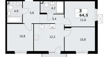 Mieszkanie 3 pokoi w Krasnoye Selo, Rosja
