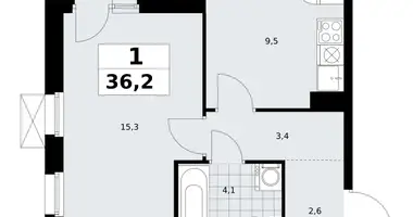 1 room apartment in Kommunarka, Russia