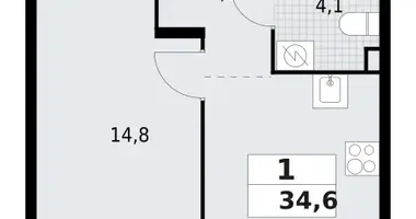 1 room apartment in Lagolovskoe selskoe poselenie, Russia