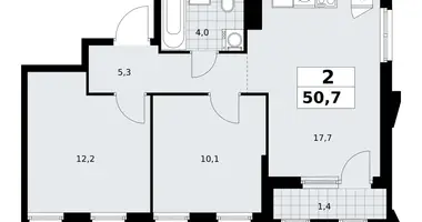 Квартира 2 комнаты в район Троицк, Россия