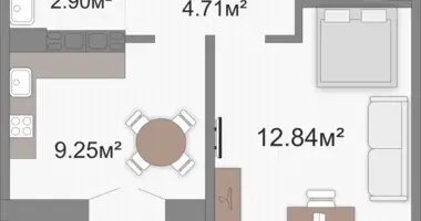 Apartamento 1 habitación en Viazan, Belarús