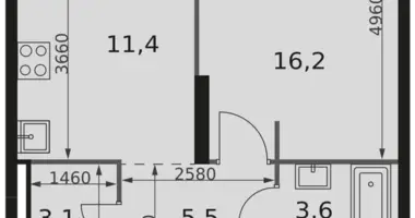 Mieszkanie 1 pokój w Moskwa, Rosja