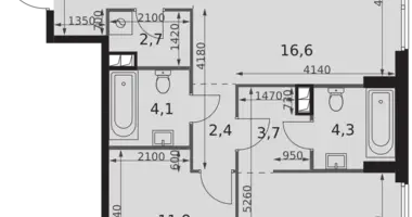 Wohnung 3 zimmer in Moskau, Russland