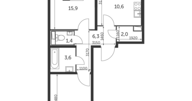 Apartamento 2 habitaciones en Liúbertsy, Rusia