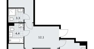 3 room apartment in Troitsk, Russia