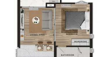 1 bedroom apartment in Sakhu, Thailand