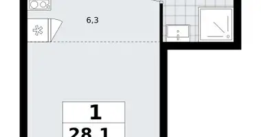 Wohnung 1 zimmer in Troizk, Russland