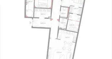 Mieszkanie 2 pokoi w Moskwa, Rosja