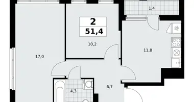 2 room apartment in Kommunarka, Russia