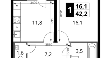 Mieszkanie 1 pokój w Leninsky District, Rosja