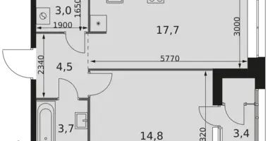 Apartamento 1 habitación en Moscú, Rusia