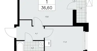 Apartamento 1 habitación en Kommunarka, Rusia