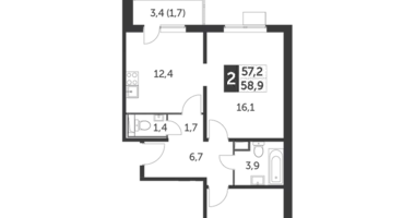 Apartamento 2 habitaciones en Leninsky District, Rusia