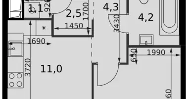 Apartamento 1 habitación en Moscú, Rusia