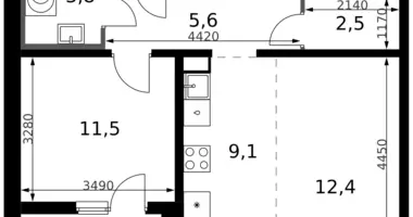 2 room apartment in Leninsky District, Russia