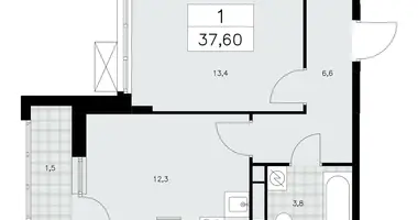 1 room apartment in Kommunarka, Russia