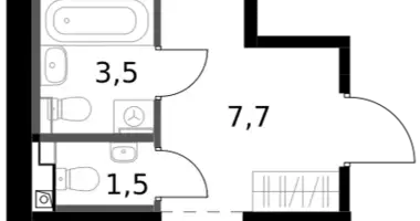Mieszkanie 2 pokoi w Leninsky District, Rosja