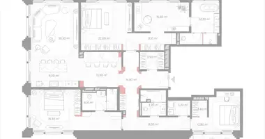 Apartamento 3 habitaciones en Moscú, Rusia