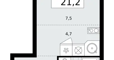 Apartamento 1 habitación en Kommunarka, Rusia