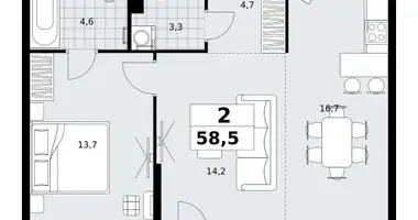 Квартира 2 комнаты в район Коммунарка, Россия