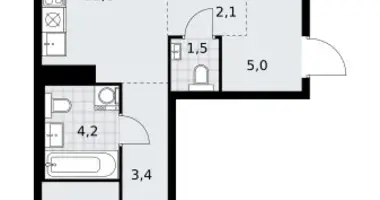 2 room apartment in Kommunarka, Russia