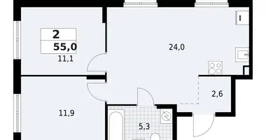 2 room apartment in Lagolovskoe selskoe poselenie, Russia