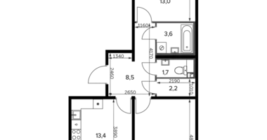 Apartamento 2 habitaciones en Leninsky District, Rusia