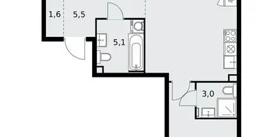 Mieszkanie 3 pokoi w Kommunarka, Rosja