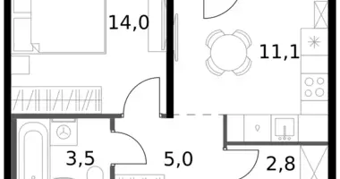 Wohnung 1 zimmer in Leninsky District, Russland