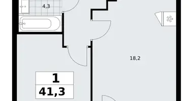 Apartamento 1 habitación en Troitsk, Rusia
