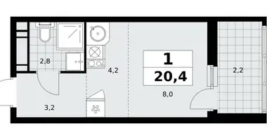 Квартира 1 комната в район Коммунарка, Россия